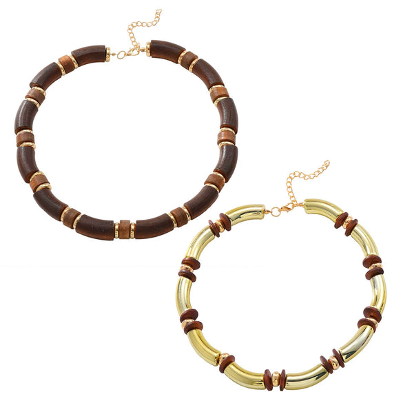 Multilayer Alloy Necklace And Bracelet Set For Women Fashion Style With Electroplating Geometric Design