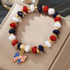 Multilayer Beaded Elastic Bracelet Mixed Material Handmade With Bow Tie Pattern And Fivepointed Star Crystal