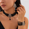 Multilayer Crystal Choker Neck Chain For Women Metal Imitation Crystal Alloy Geometric Flower Drop Shape Jewelry