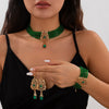 Multilayer Crystal Choker Neck Chain For Women Metal Imitation Crystal Alloy Geometric Flower Drop Shape Jewelry