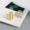 Multilayer Ear Clip For Women S925 Silver Geometric Electroplated Ear Accessories