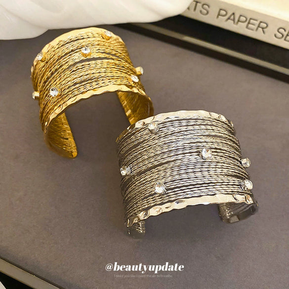 Multilayer Hollow Winding Alloy Bracelet With Highend And Geometric Style Electroplated For Women