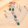 Multilayer Imitation Pearl Geometric Crystal Jewelry Set Necklace Earring Bracelet Handmade