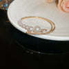 Multilayer Irregular Open Bracelet Set With Diamonds And Imitation Pearls Light Luxury Jewelry