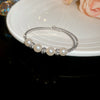 Multilayer Irregular Open Bracelet Set With Diamonds And Imitation Pearls Light Luxury Jewelry