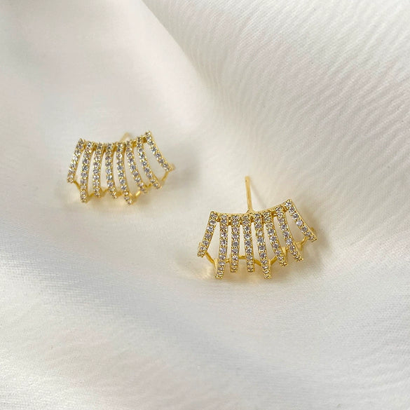 Multilayer Metal Alloy Ear Ring For Women With Electroplating Treatment Elegant Light Luxury Highend Sense