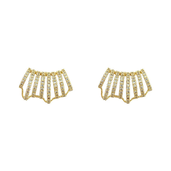 Multilayer Metal Alloy Ear Ring For Women With Electroplating Treatment Elegant Light Luxury Highend Sense