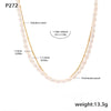 Multilayer Pearl Chain Clavicle Necklace Light Luxury Jewelry With Geometric Shape Freshwater Pearls And Stainless Steel 18K True Gold Plated Electroplating