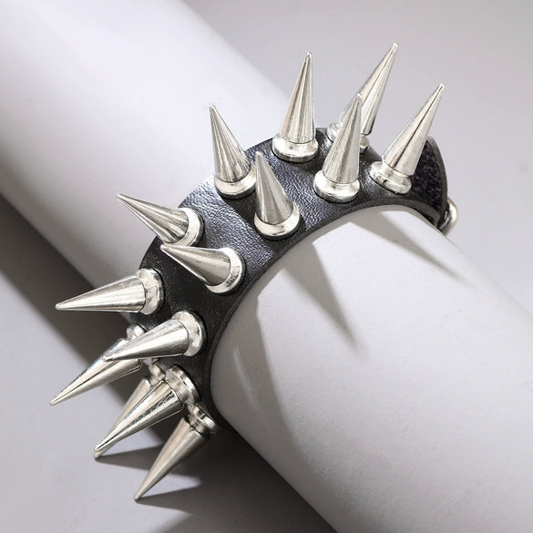 Multilayer Punk Style Chain Bracelet Alloy Geometric Inlay Jewelry Accessories Unisex