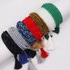 Multilayer Round Handmade Beaded Bracelet With Tassel Glass Glaze Geometric Personality Style Unisex