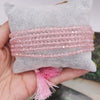 Multilayer Round Handmade Beaded Bracelet With Tassel Glass Glaze Geometric Personality Style Unisex