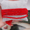Multilayer Round Handmade Beaded Bracelet With Tassel Glass Glaze Geometric Personality Style Unisex