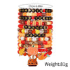 Multilayer Stacked Bracelet Polymer Clay Handmade With Thanksgiving Elements Like Turkey Maple Leaf And Styling Of Letters Numbers Text