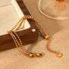 Multilayer Stainless Steel Bracelet Geometric Pattern Electroplating Design For Women