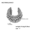 Multilayer Steel Ball Chain Stitching Geometric Opening Ring Fashion Jewelry With Electroplating For Women