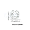 Multilayer Titanium Steel Open Ring With Geometric Style Star Heart Shape Flower Leaves Letters Numbers Text Pattern Electroplated