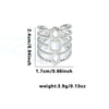 Multilayer Titanium Steel Open Ring With Geometric Style Star Heart Shape Flower Leaves Letters Numbers Text Pattern Electroplated