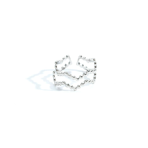 Multilayer Titanium Steel Open Ring With Geometric Style Star Heart Shape Flower Leaves Letters Numbers Text Pattern Electroplated