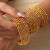 Multilayer Twist String Steel Ball Titanium Steel Bracelet 18K Gold Plated