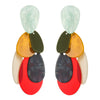 Multilayered Asymmetrical Resin And Silver S925 Needle Earrings With Crab Design Electroplated