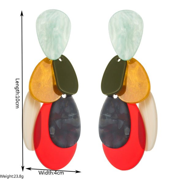 Multilayered Asymmetrical Resin And Silver S925 Needle Earrings With Crab Design Electroplated