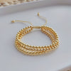Multilayered Bracelet Goldplated Colorpreserving Copper Beads Handwoven Geometric Jewelry For Women