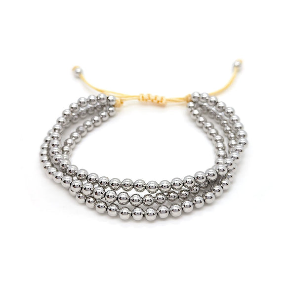 Multilayered Bracelet Goldplated Colorpreserving Copper Beads Handwoven Geometric Jewelry For Women