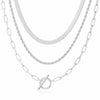Multilayered Geometric Alloy Choker Necklace With Lobster Clasp Polished And Electroplated Unisex Fashion Jewelry