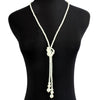 Multilayered Imitation Pearl Necklace Retro Style With Pearlescent Treatment Snake Bone Chain Pendant
