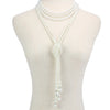 Multilayered Imitation Pearl Necklace Retro Style With Pearlescent Treatment Snake Bone Chain Pendant