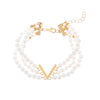 Multilayered Pearl Jewelry Set For Women Alloy Regular Chain Geometric Design
