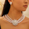 Multilayered Pearl Jewelry Set For Women Alloy Regular Chain Geometric Design