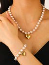 Multilayered Pearl Jewelry Set For Women Alloy Regular Chain Geometric Design