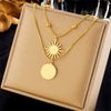 Multilayered Star Tree Of Life Stainless Steel Chain Necklace With Electroplating