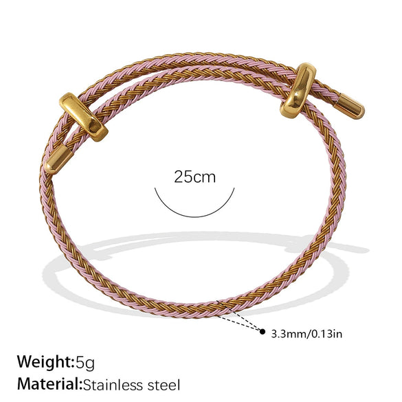 Multipendant Bracelet 316L Stainless Steel 18K Gold Plated Fashion Style