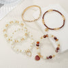Multipiece Handmade Alloy Rice Beads Pearls Geometric Style Bracelets