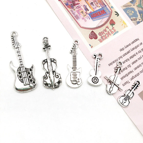 Music Series Accessories Alloy Handmade Musical Instruments Pendant With Electroplating