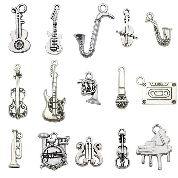 Music Series Accessories Alloy Handmade Musical Instruments Pendant With Electroplating
