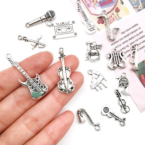 Music Series Accessories Alloy Handmade Musical Instruments Pendant With Electroplating