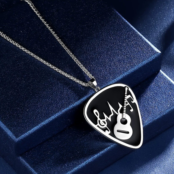 Musical Note Guitar Ushape Stainless Steel And Titanium Steel Polishing Jewelry Pendant Necklace