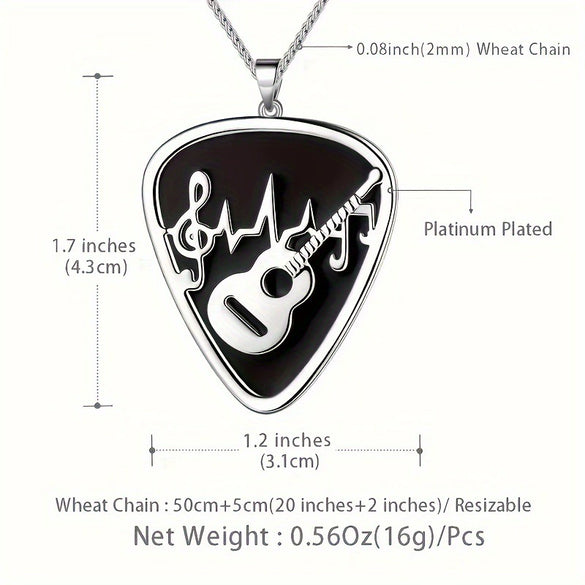Musical Note Guitar Ushape Stainless Steel And Titanium Steel Polishing Jewelry Pendant Necklace