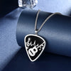 Musical Note Guitar Ushape Stainless Steel And Titanium Steel Polishing Jewelry Pendant Necklace