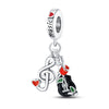 Musical Note Medicine Box Tooth String Beads Pendant Diy Jewelry Accessories Bracelet 925 Silver Copper Plated Dripping Oil