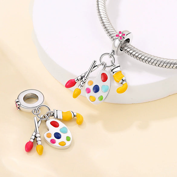 Musical Note Medicine Box Tooth String Beads Pendant Diy Jewelry Accessories Bracelet 925 Silver Copper Plated Dripping Oil