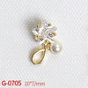 Nail Art Jewelry Metal Zircon Simple Style Flower Pattern Leaves Rabbit Pendant