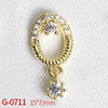 Nail Art Jewelry Metal Zircon Simple Style Flower Pattern Leaves Rabbit Pendant