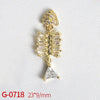 Nail Art Jewelry Metal Zircon Simple Style Flower Pattern Leaves Rabbit Pendant