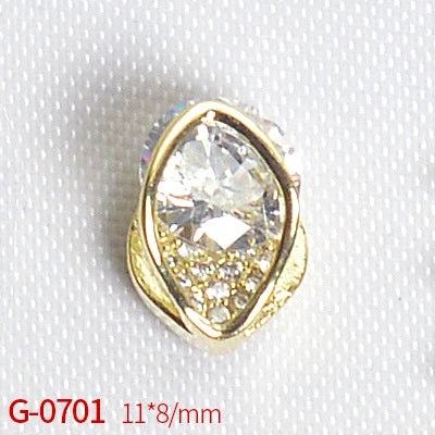 Nail Art Jewelry Metal Zircon Simple Style Flower Pattern Leaves Rabbit Pendant