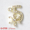 Nail Art Jewelry Metal Zircon Simple Style Flower Pattern Leaves Rabbit Pendant