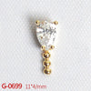 Nail Art Jewelry Metal Zircon Simple Style Flower Pattern Leaves Rabbit Pendant